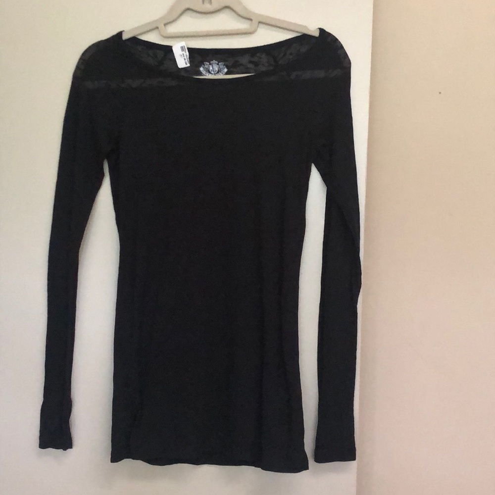 Juicy‎ Couture Black Scoop Neck Long Sleeve Top